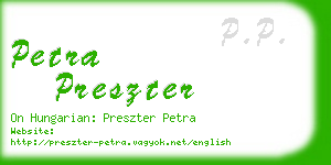 petra preszter business card